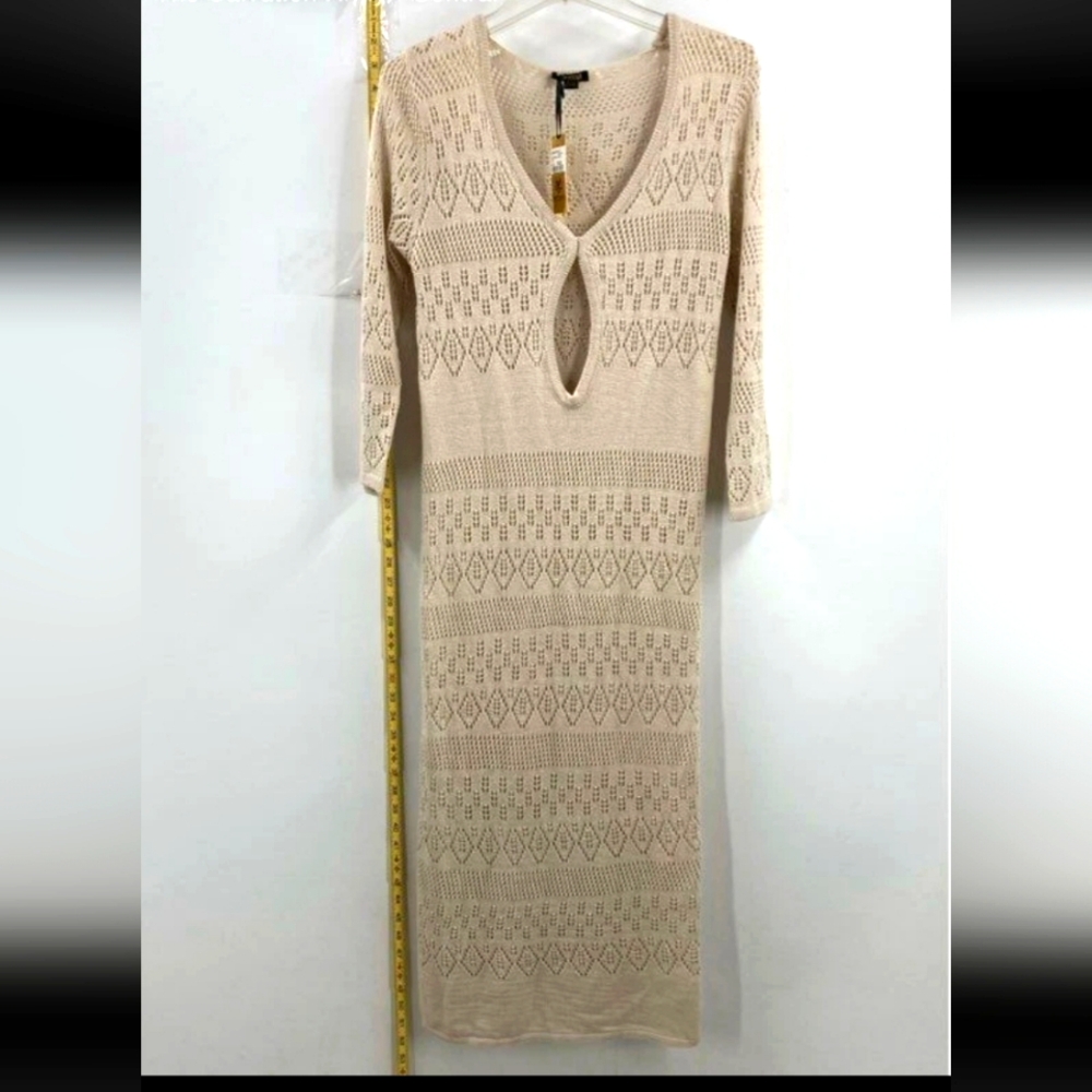 Dolcessa Swimwear Womens Tan Knitted Beach Cover Up NEW
